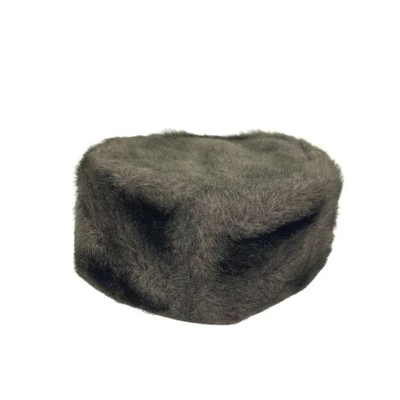 Vtg 50's 60's‎ pillbox style faux fur hat brown Jackie Kennedy Facinator - Picture 4 of 5